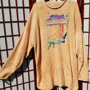 Steel Pony Vintage Boho Tunic Sweater OS Handpainted